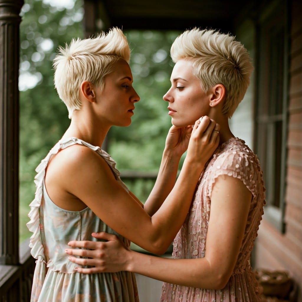 Tender Moment on a Rustic Porch