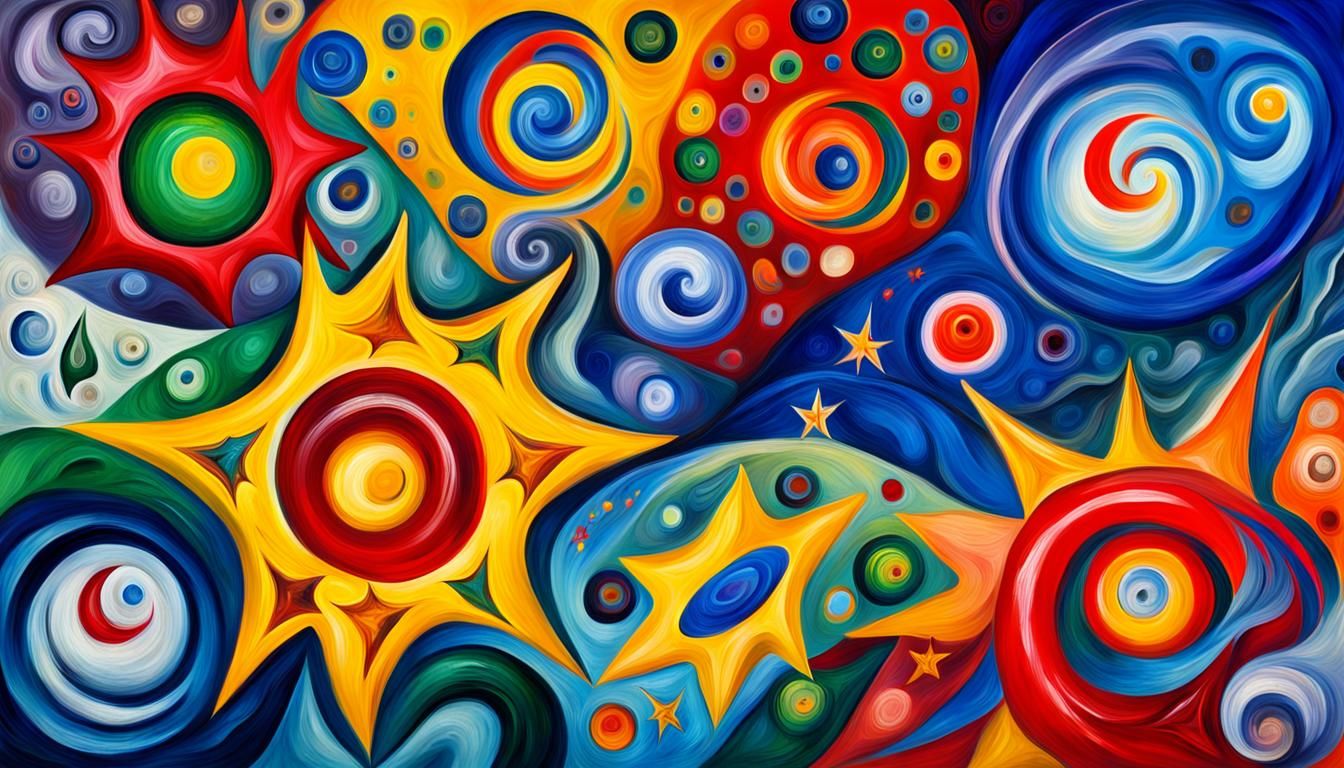 Swirling Celestial Stars in Vivid Impasto Oil Paint