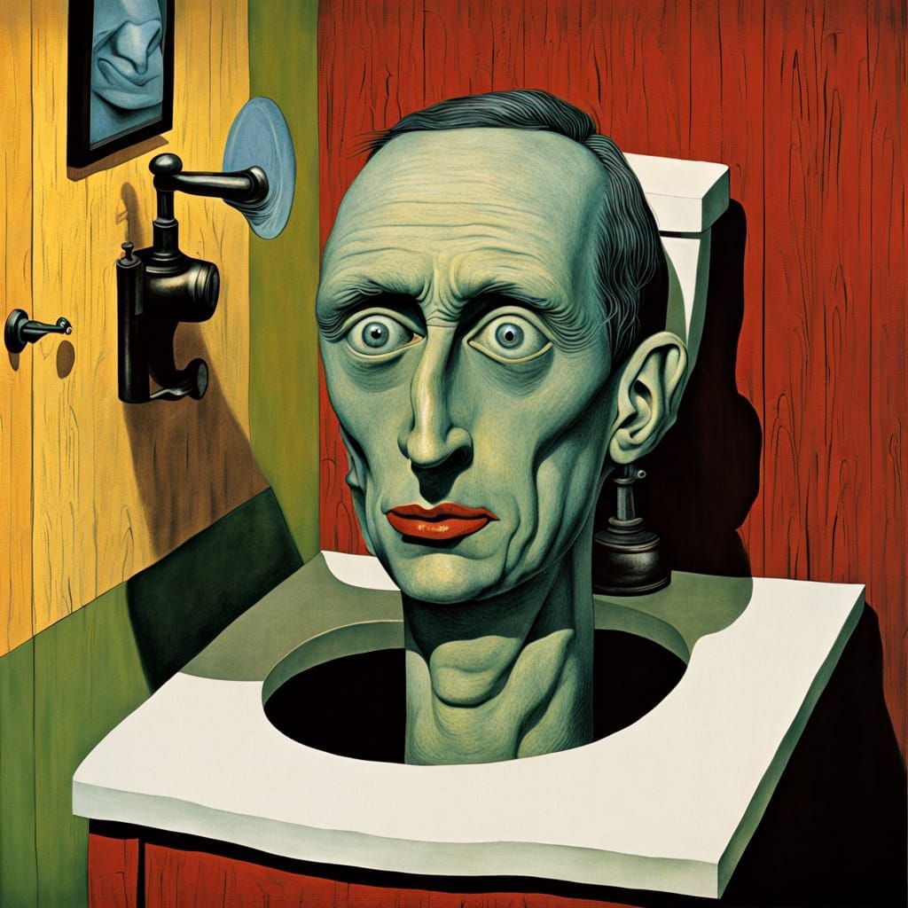 Surreal Objects with Faces in Optical Illusion