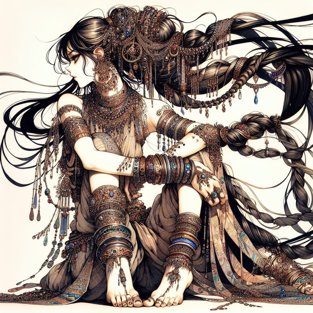 Fantasy Goddess in Opulent Jewelry