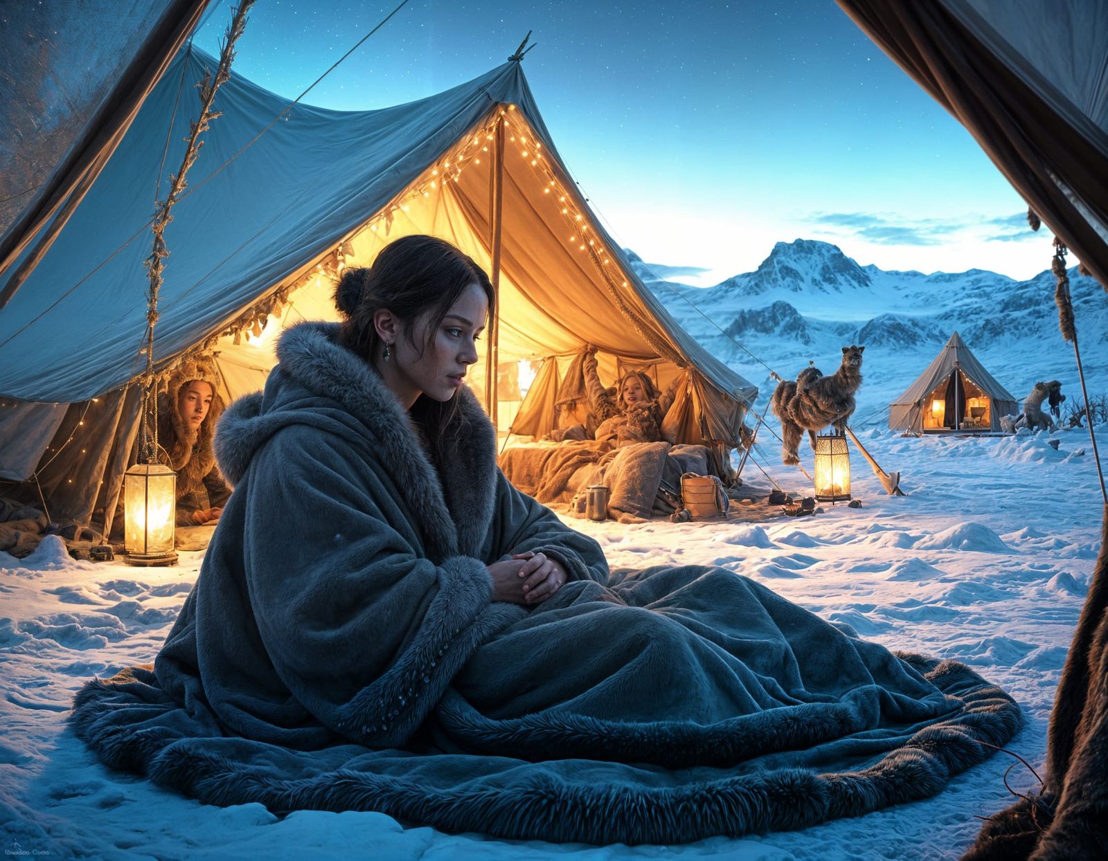 Epic Winter Glamping Scene in a Frozen Arctic Wonderland