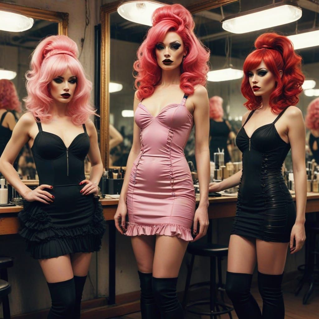 Drag Queens in Salon: Double Exposure Art