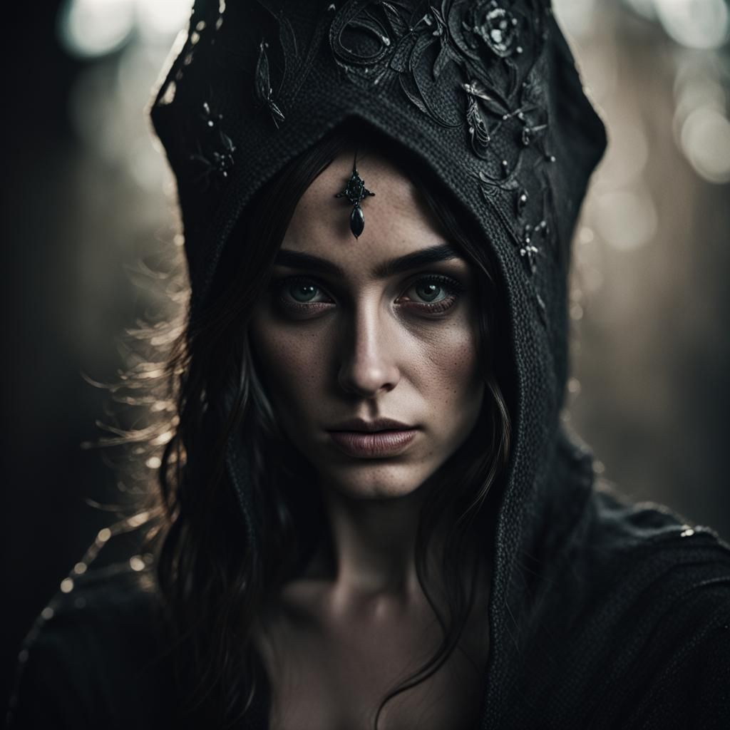 Dark Witch Queen Close-Up Portrait