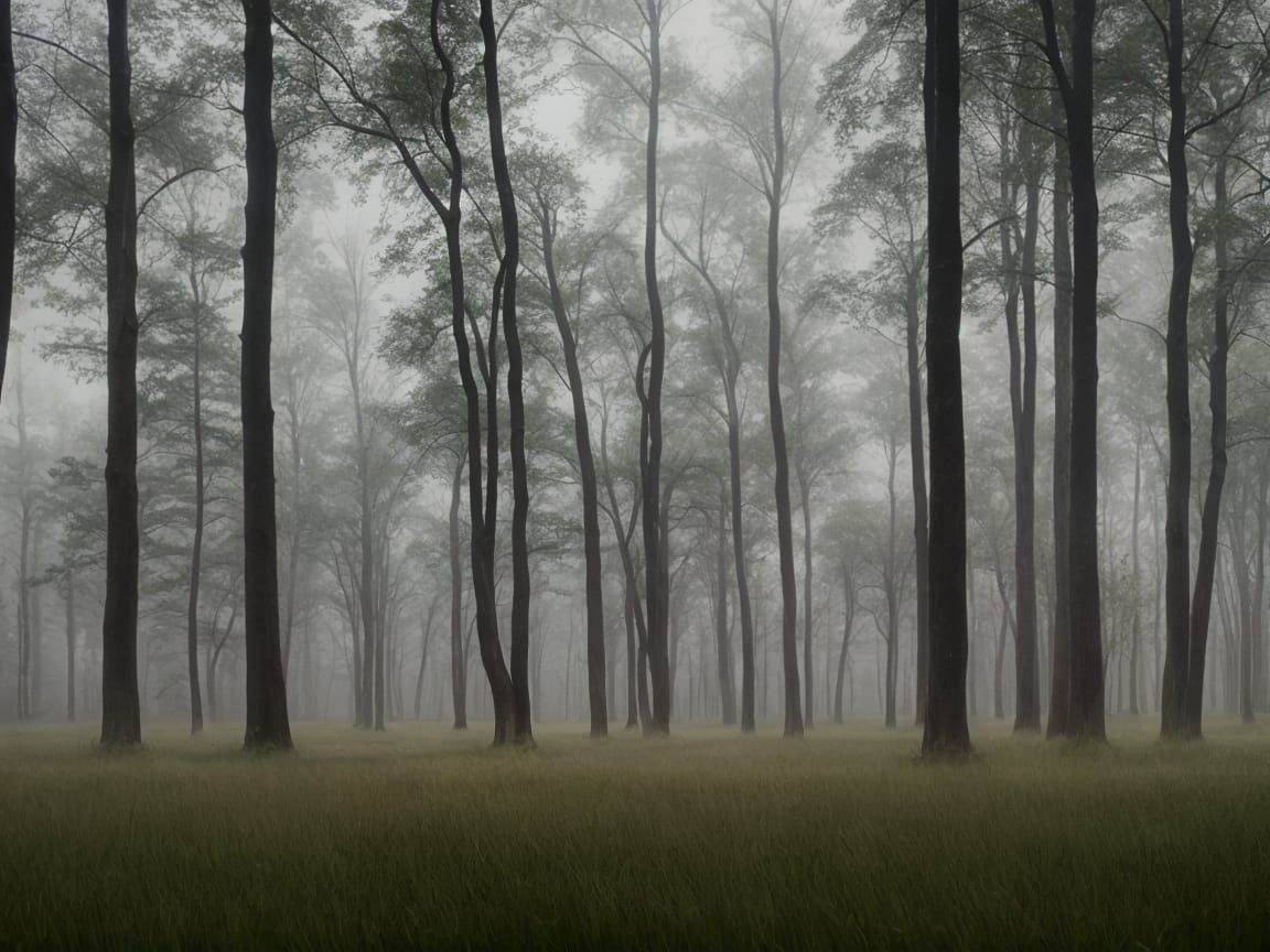 Surreal Forest Landscape in Minimalist Style