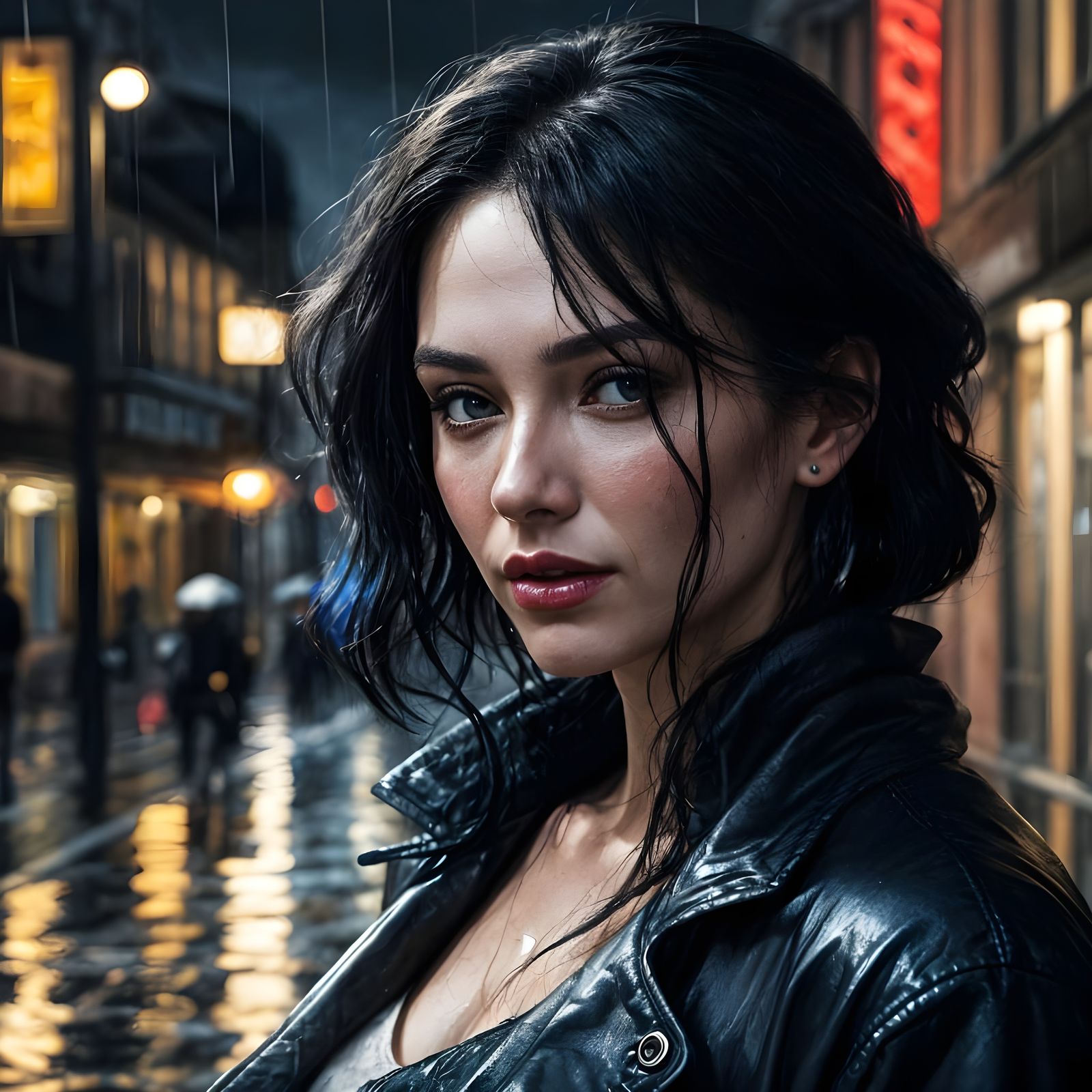 Abstract Portrait of Woman in Summer Rain