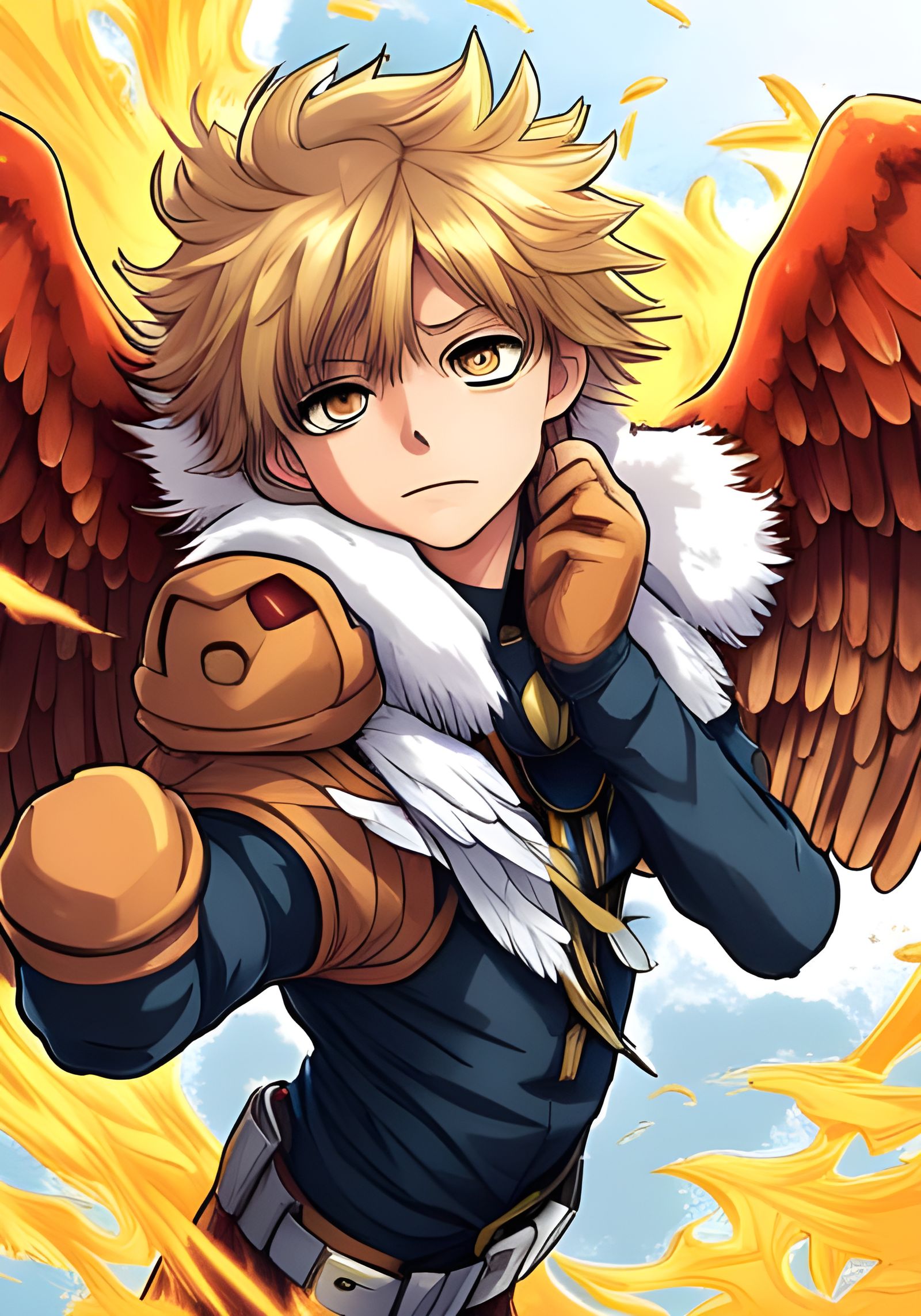 Hawks from My Hero Academia: Hyperrealistic Anime