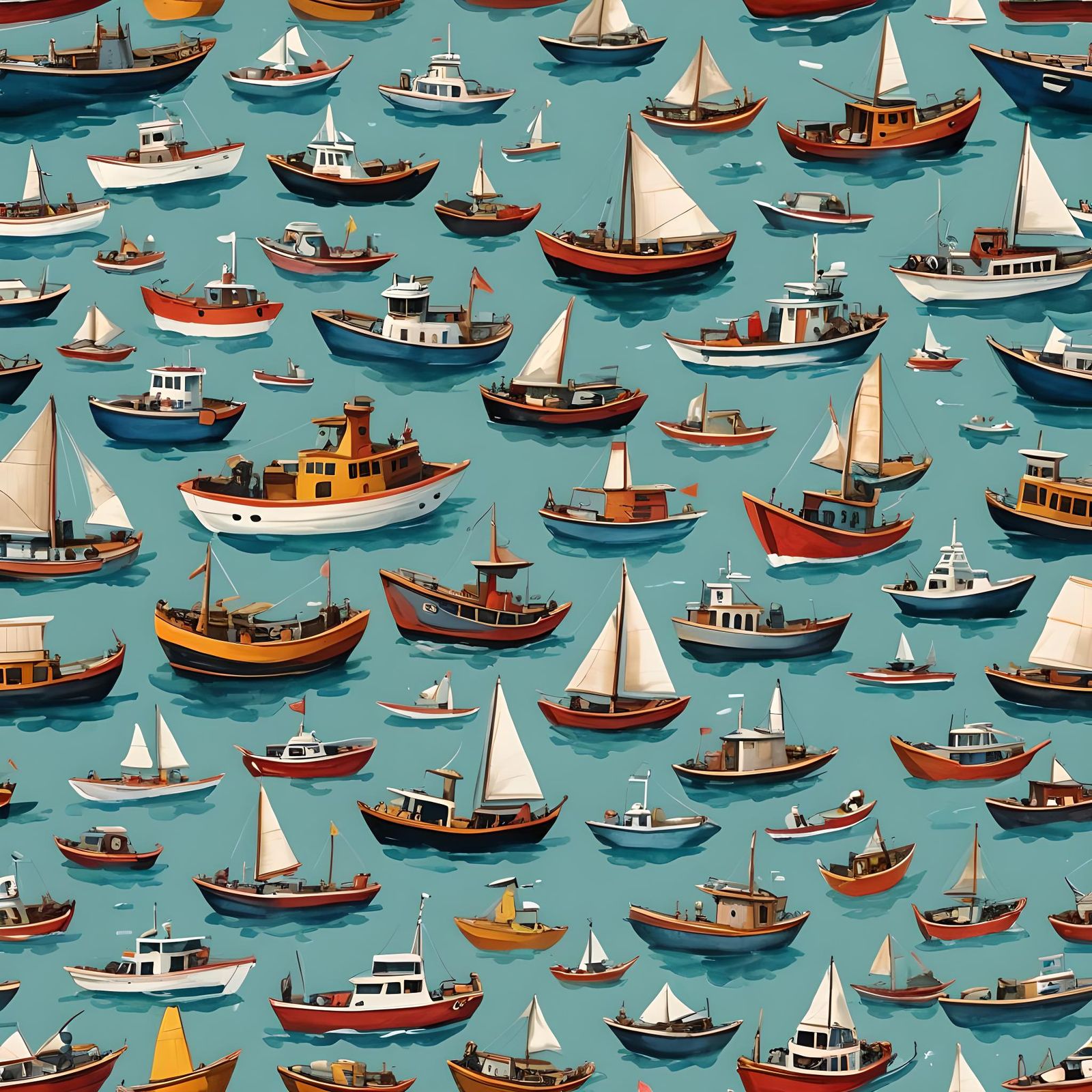 Imaginative Animal Boats and Futuristic Vessels in Gouache
