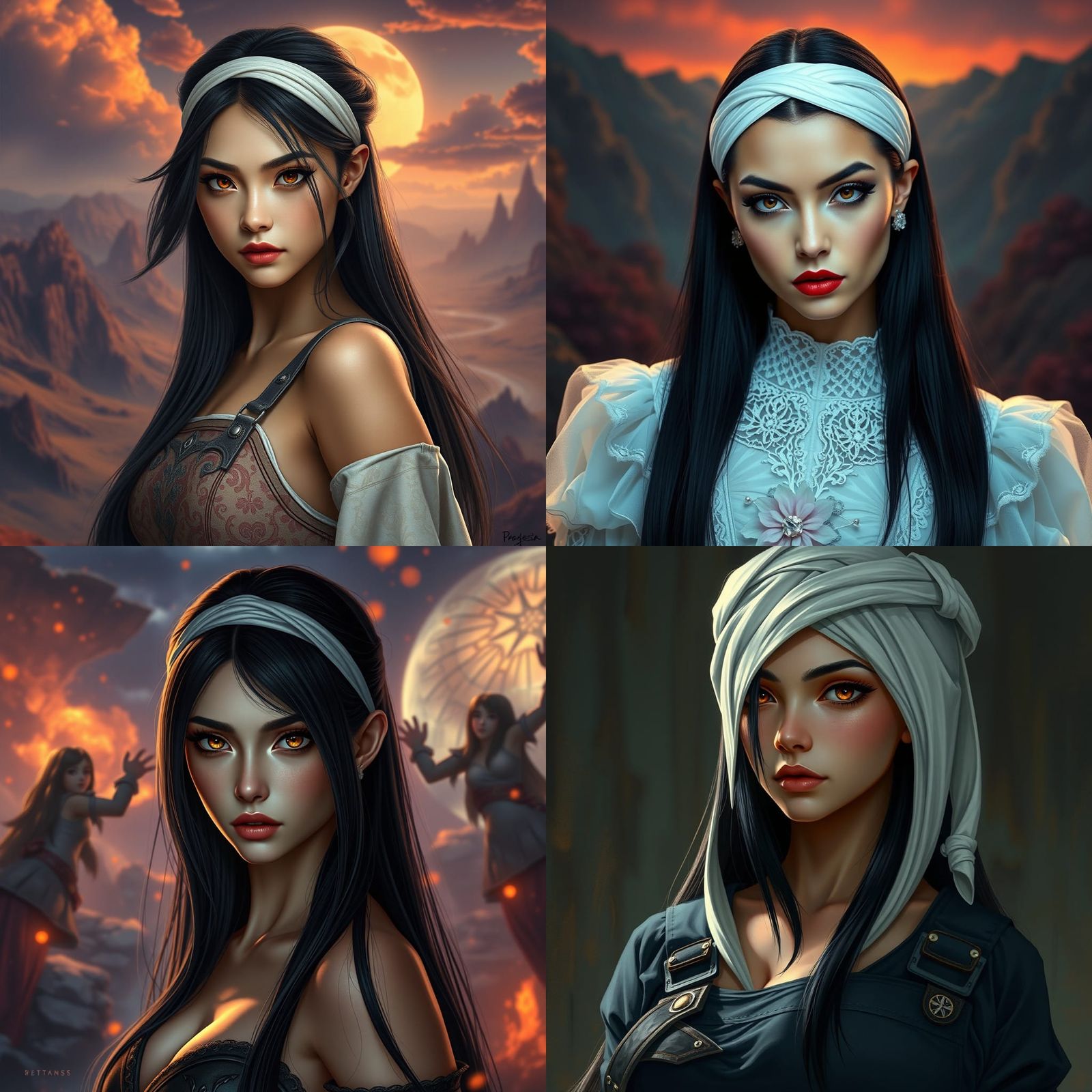 Beautiful Woman with Amber Eyes: Fantasy Concept Art