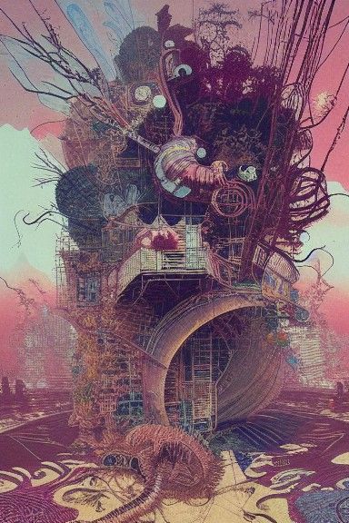 Intricate Impossible Tapestry Matte Painting