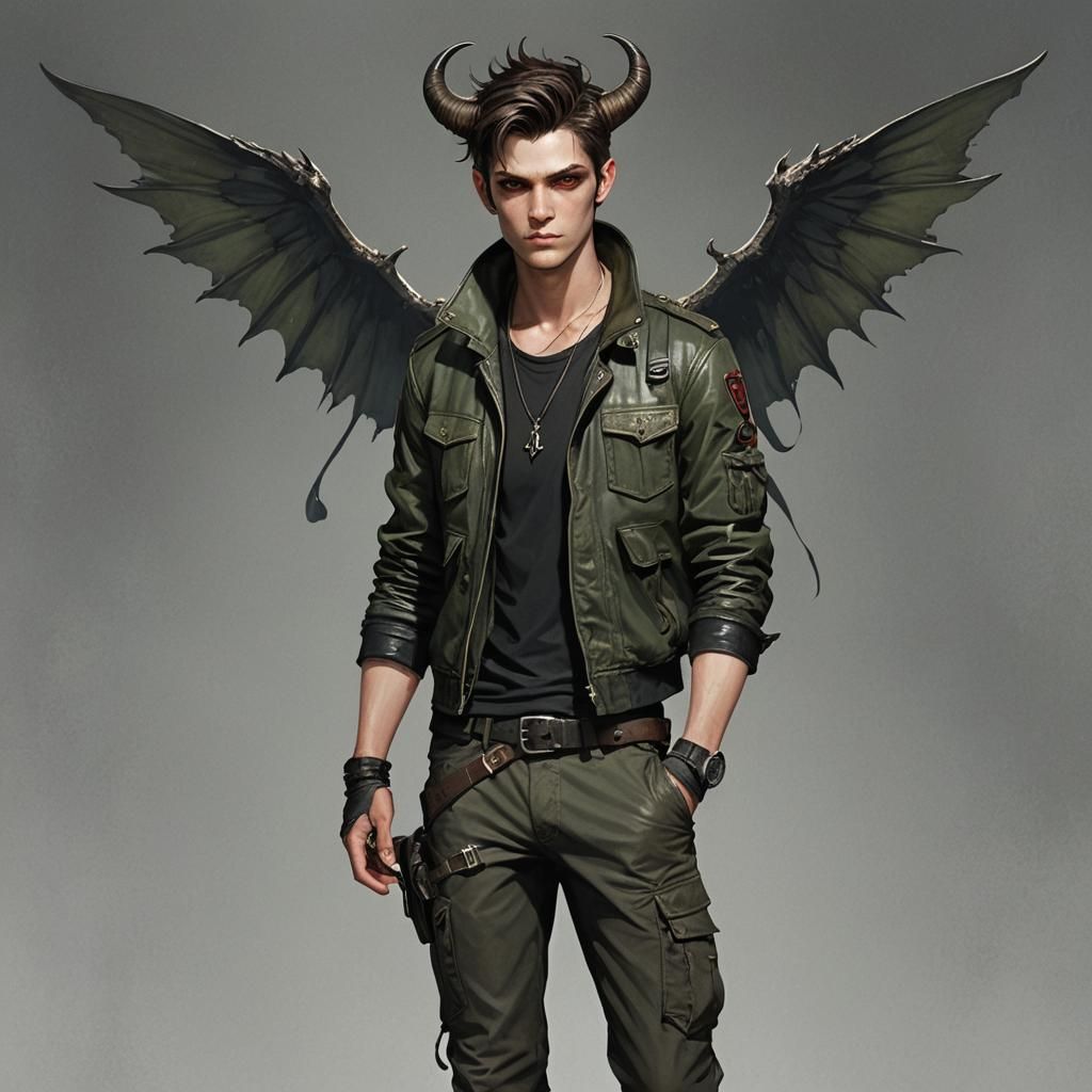 Devilish Man with Bow: Fantasy Concept Art