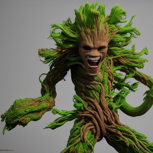Groot Blanka ShaoKhan Portrait in Hyperrealism Style