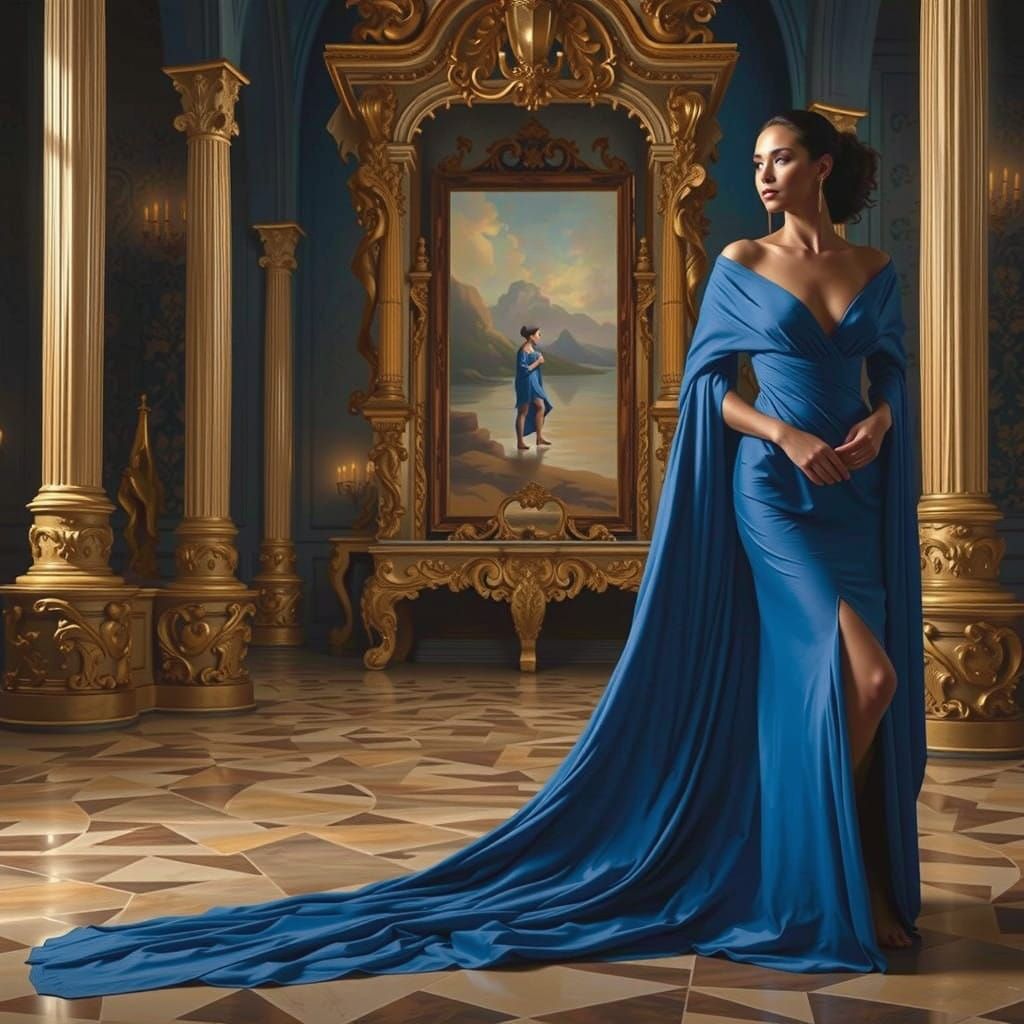 Surreal Indigenous Goddess in Golden Light