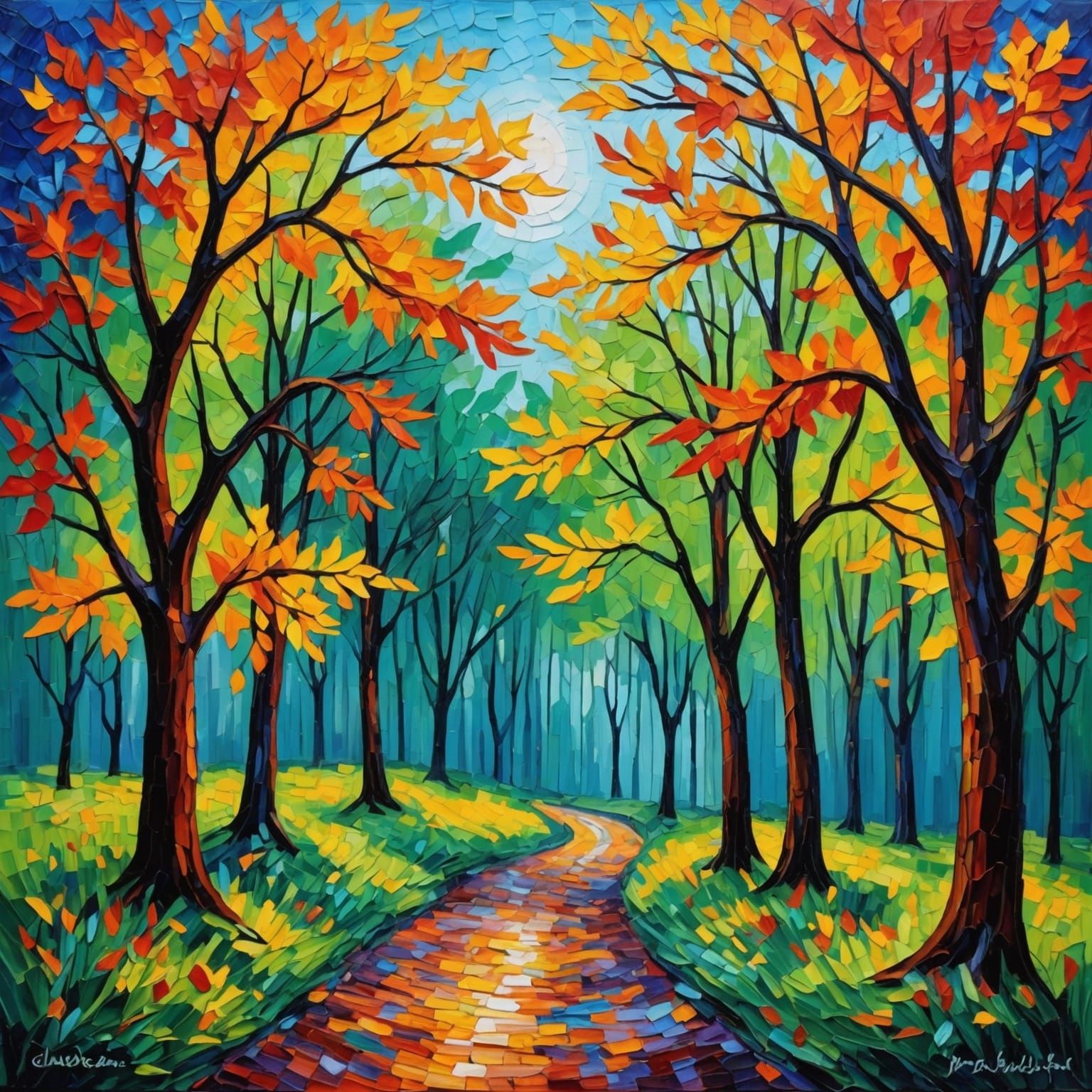 Wild Spirit Expressionist Oil Painting in Impasto Style