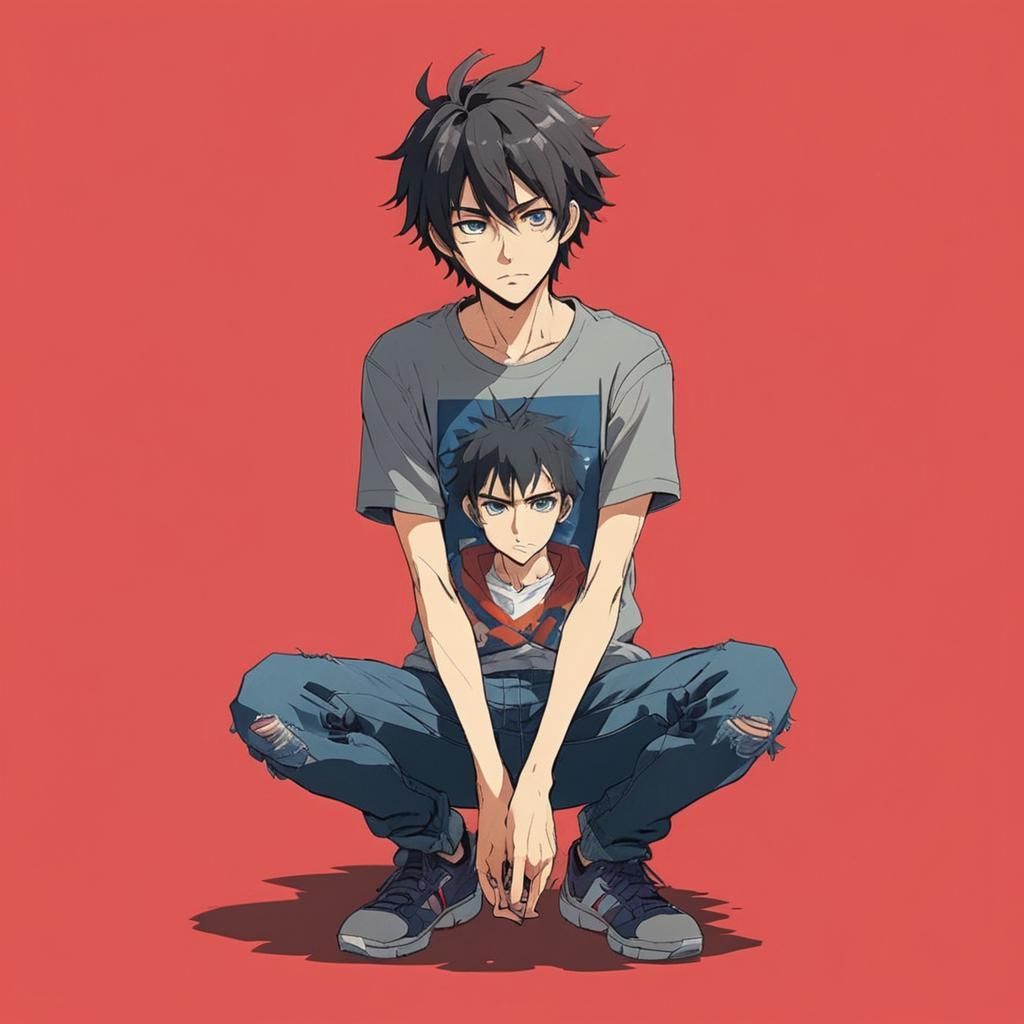 Anime-Style Portrait of a Knowing Young Man