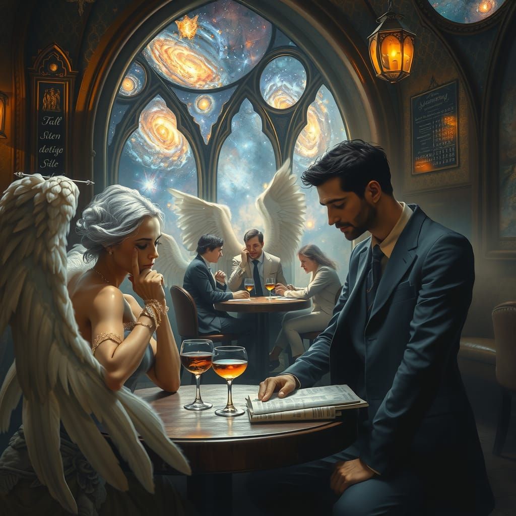 Fallen Angels in Gothic Cafe: Celestial Drama
