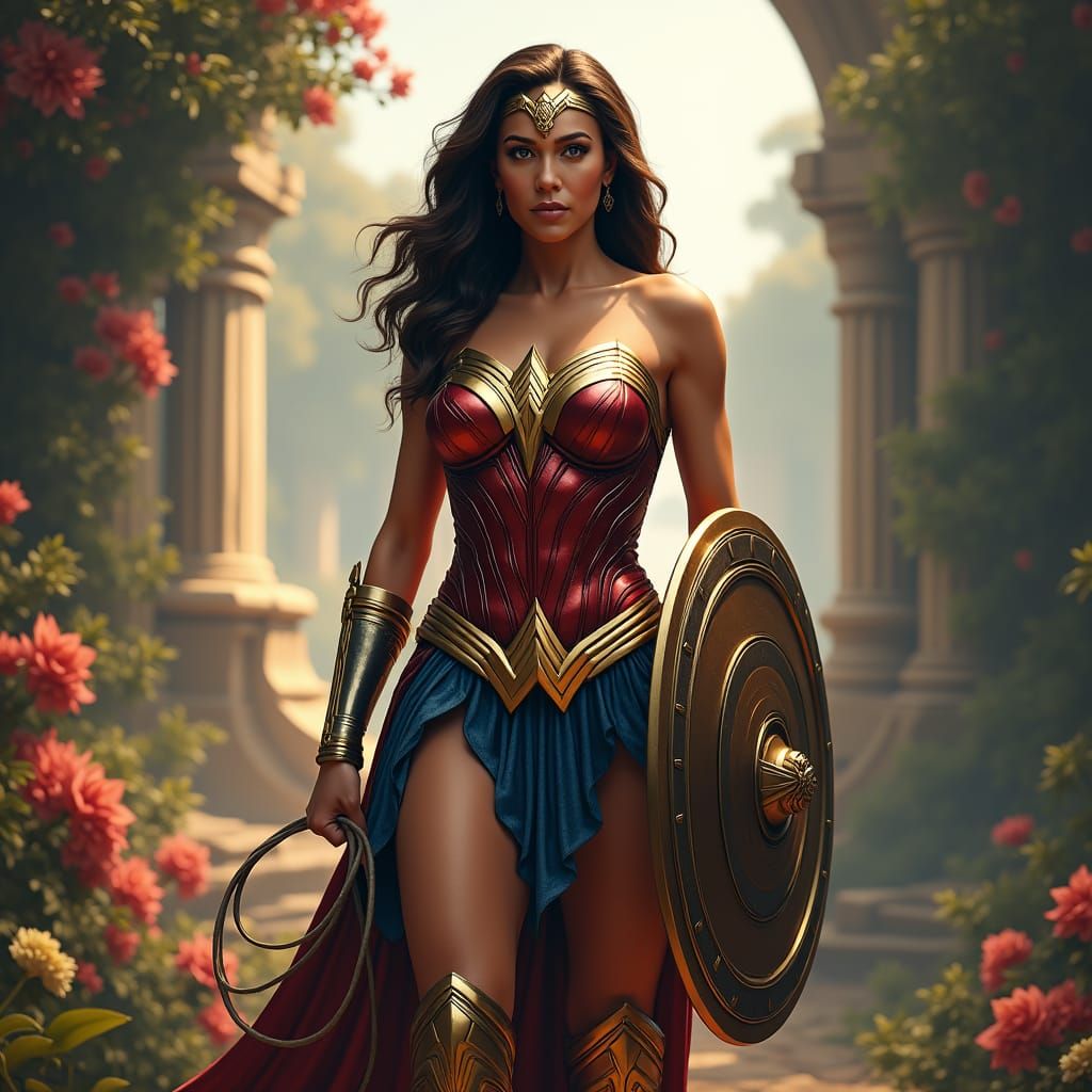 Wonder Woman Heroic Matte Painting in 8k