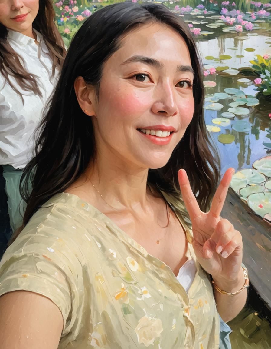 Impressionist Garden Stroll in Gentle Sunlight