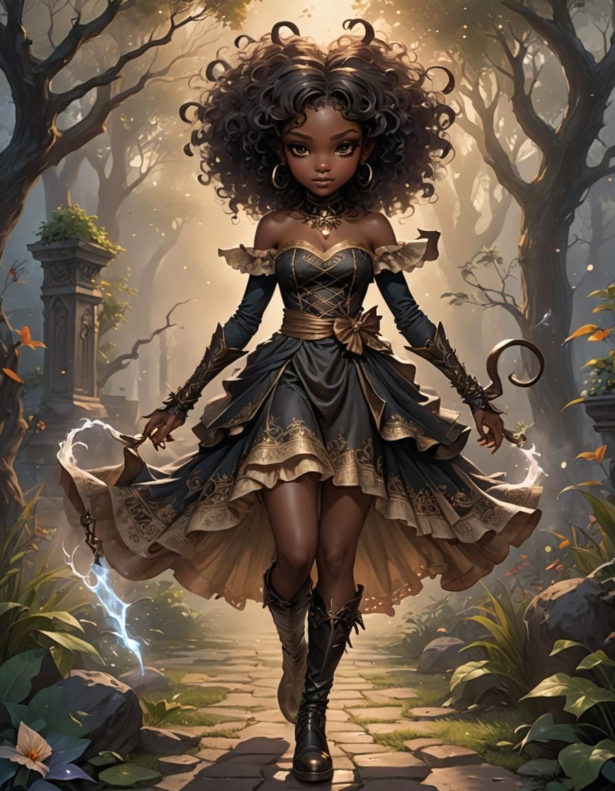 Anime Demon Girl Illustration in Ethereal Style