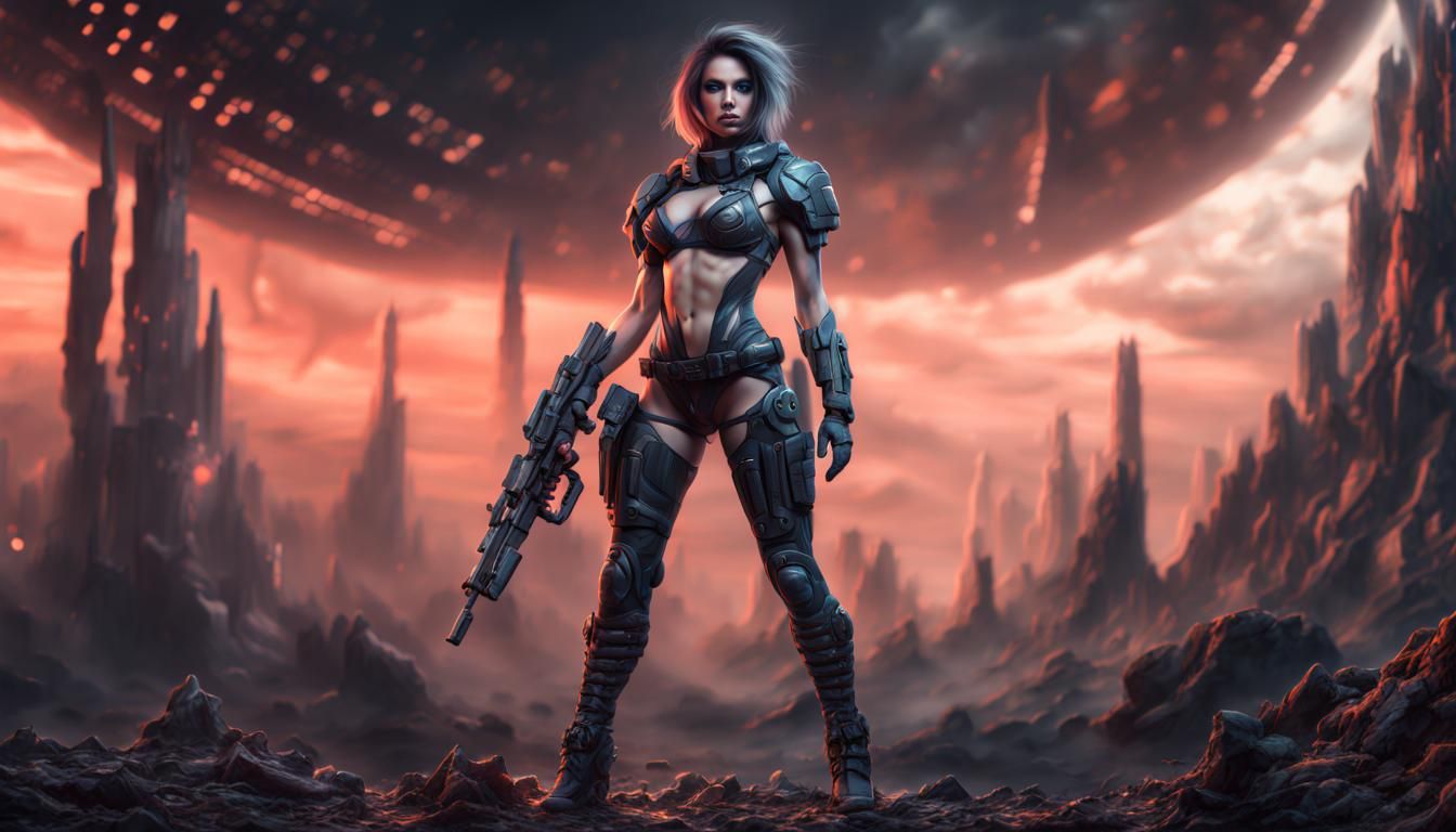 Muscular Emo Space Soldier in Tiny Outfit