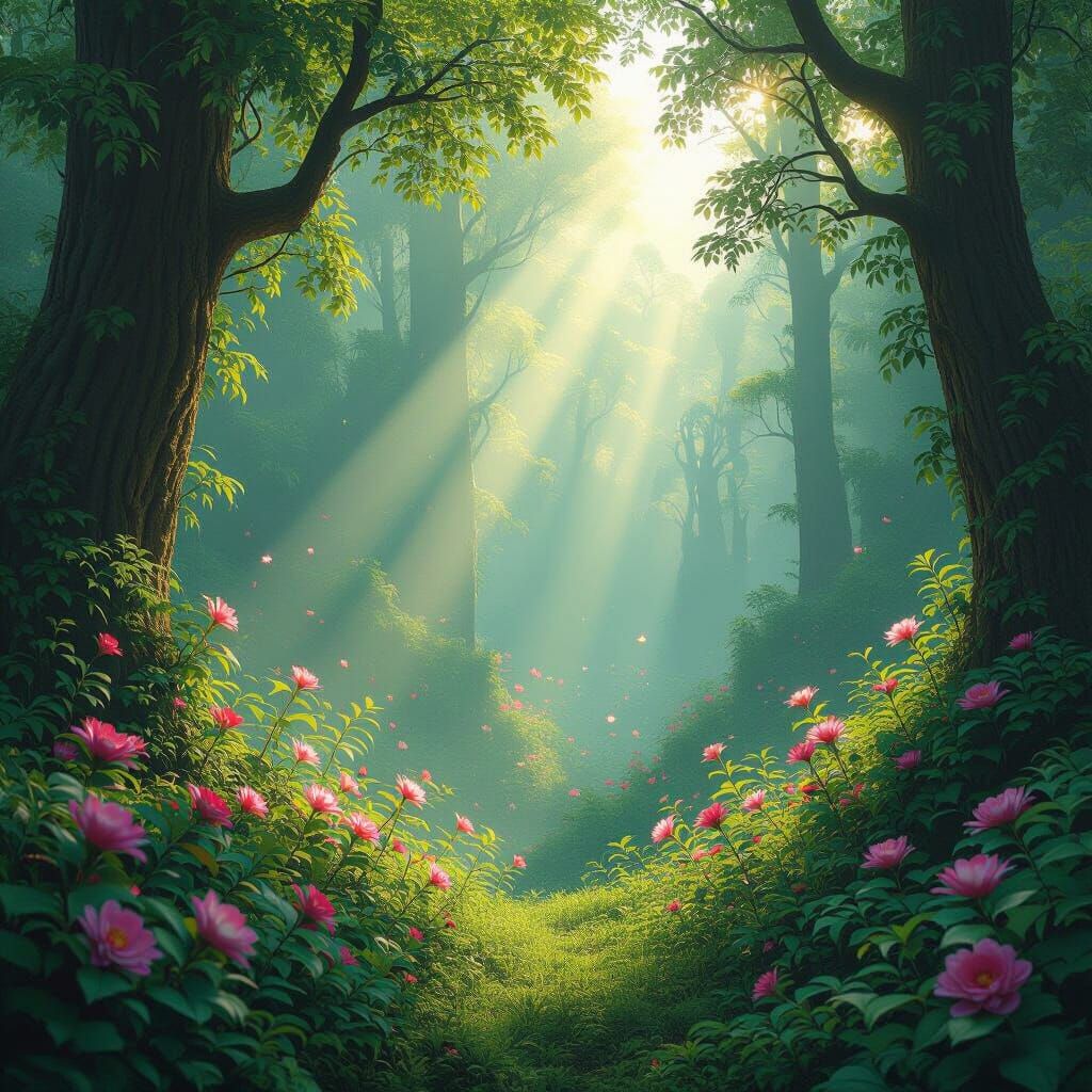 Hyper-Realistic Light Through Time: Nature's Journey