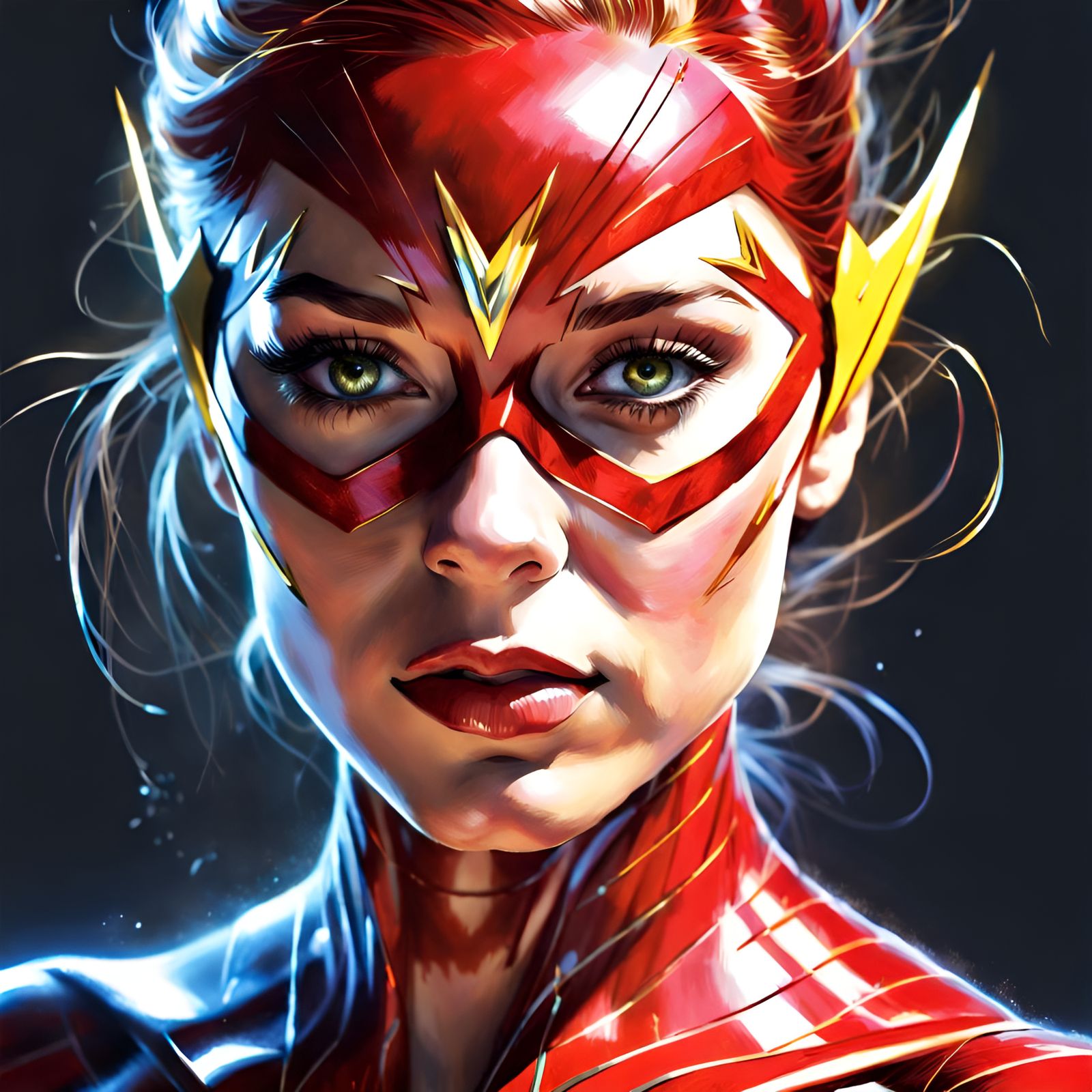 Gorgeous Superheroine Portrait in Comic Book Style