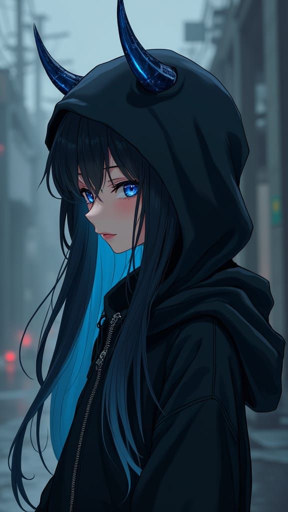 Anime Heroine in Mysterious Atmosphere