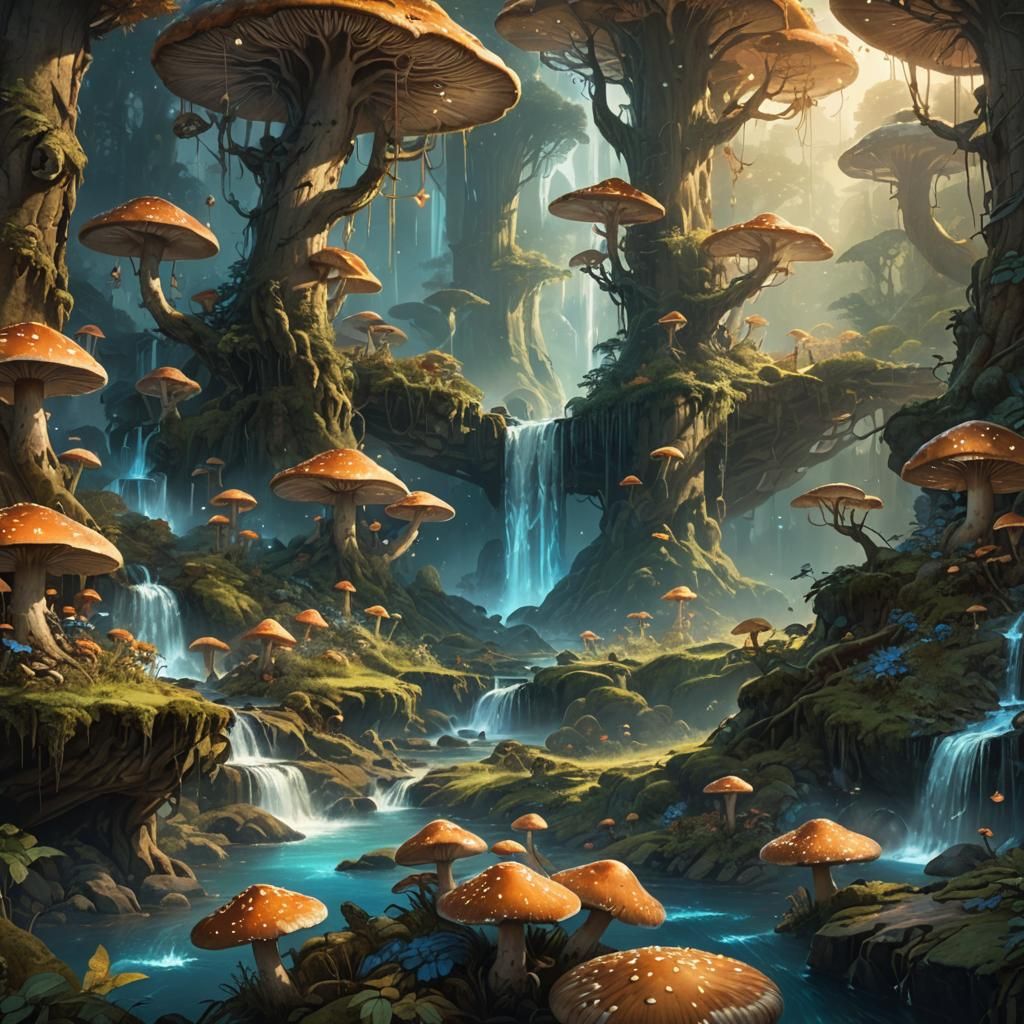 Glowing Forest Landscape in High-Fantasy Style