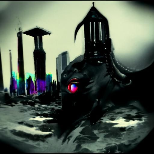 Chromatic Evil Demon in Moon Dystopia