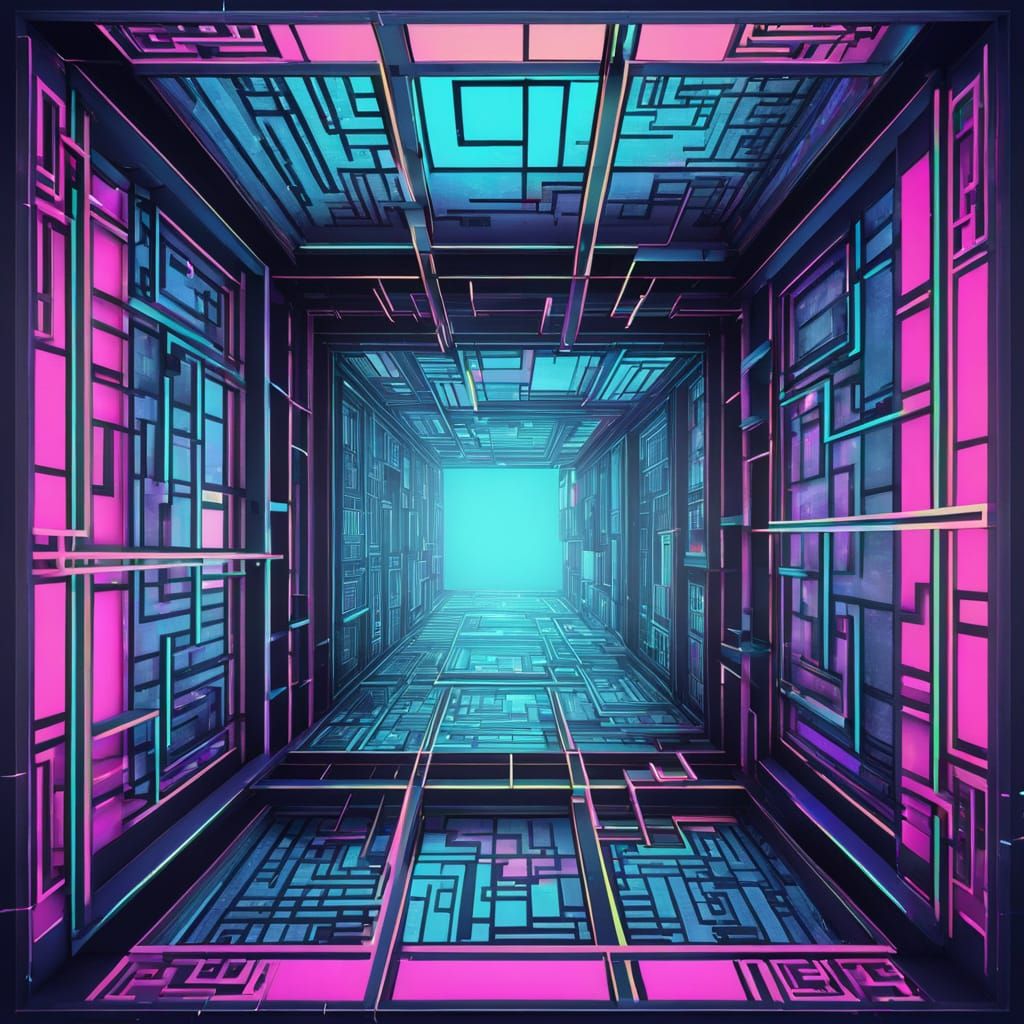 Synthwave Window to Infinity Maze