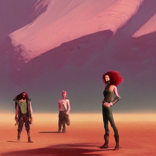 Arizona Desert Figures in Fantasy Art Style