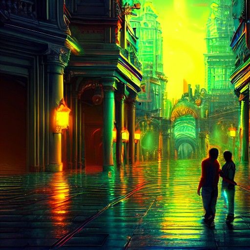 Glowing Neon Creation: Beautiful and Detailed HD Image