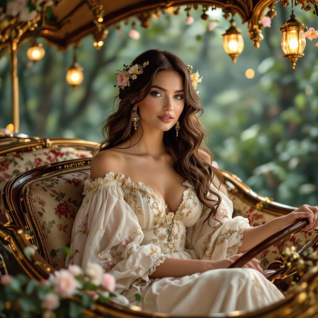 Golden Carriage Ride Inspired by Art Nouveau