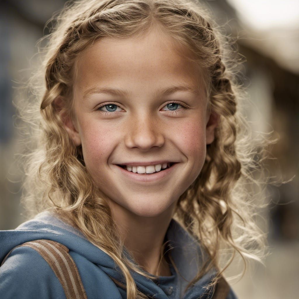 Smiling Swedish Girl Portrait in Professional Style