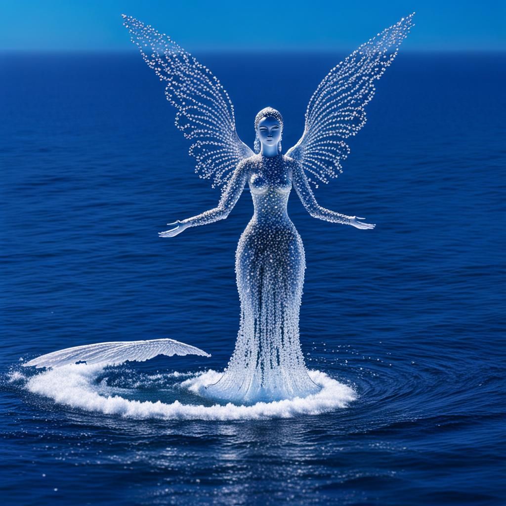 Water Goddess Gliding Above the Sea