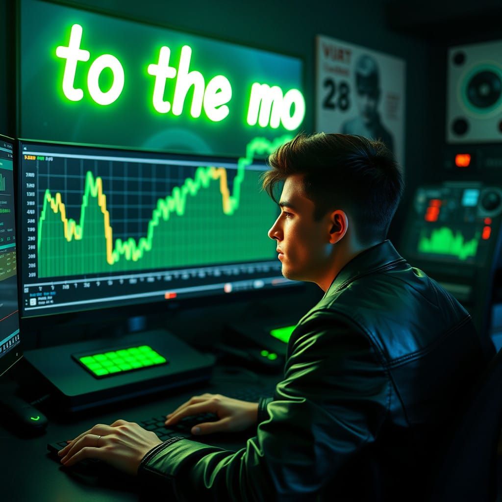 Trader's Dream: XRP Price Skyrockets to the Moon in Neon-Lit...