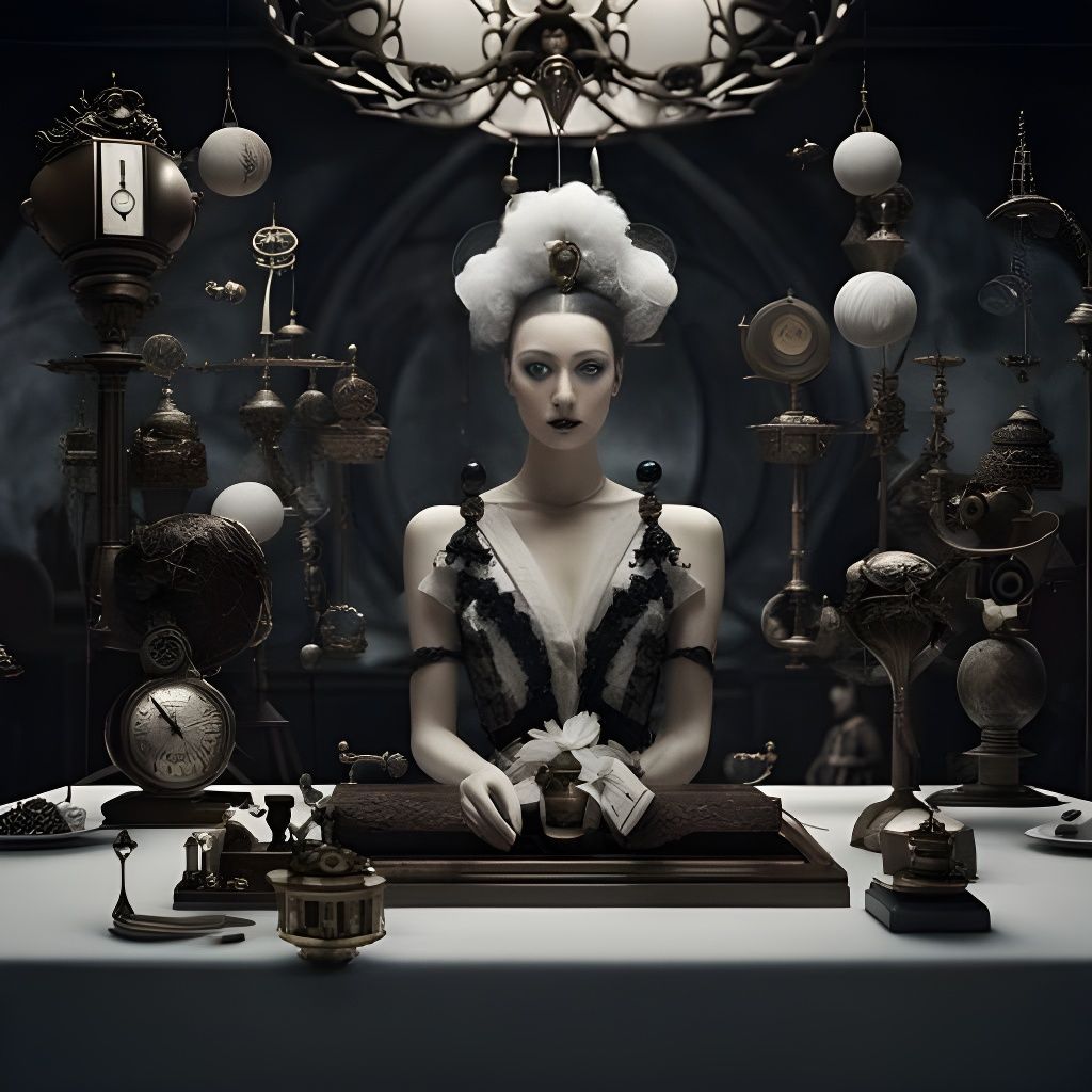 Beautiful cognition a surrealist masterpiece by Joel-Peter Witkin, Kris Kuksi, Gao Zhen, unreal engine< rendered in a bl...