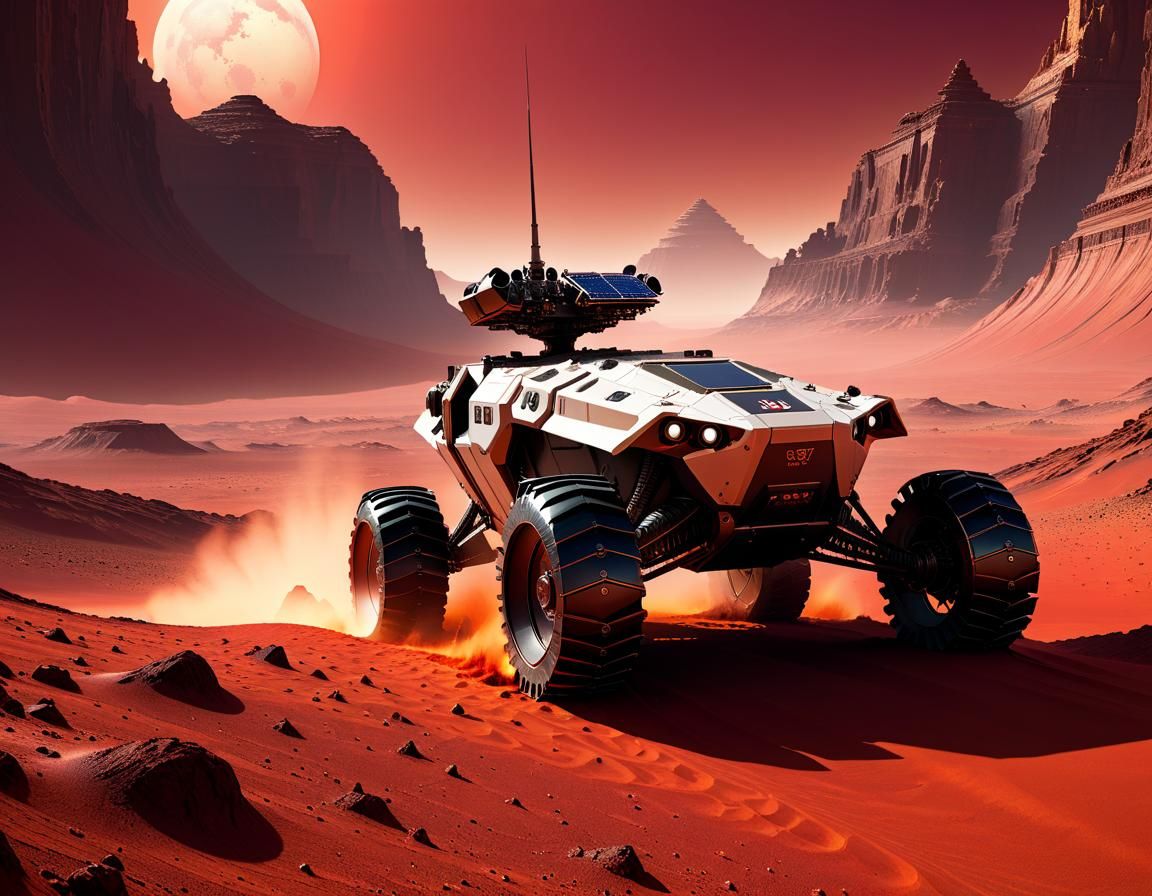 A nasa rover on mars