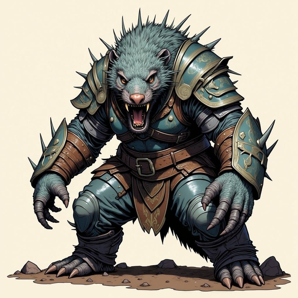 Armored Mole Monster Fantasy Illustration