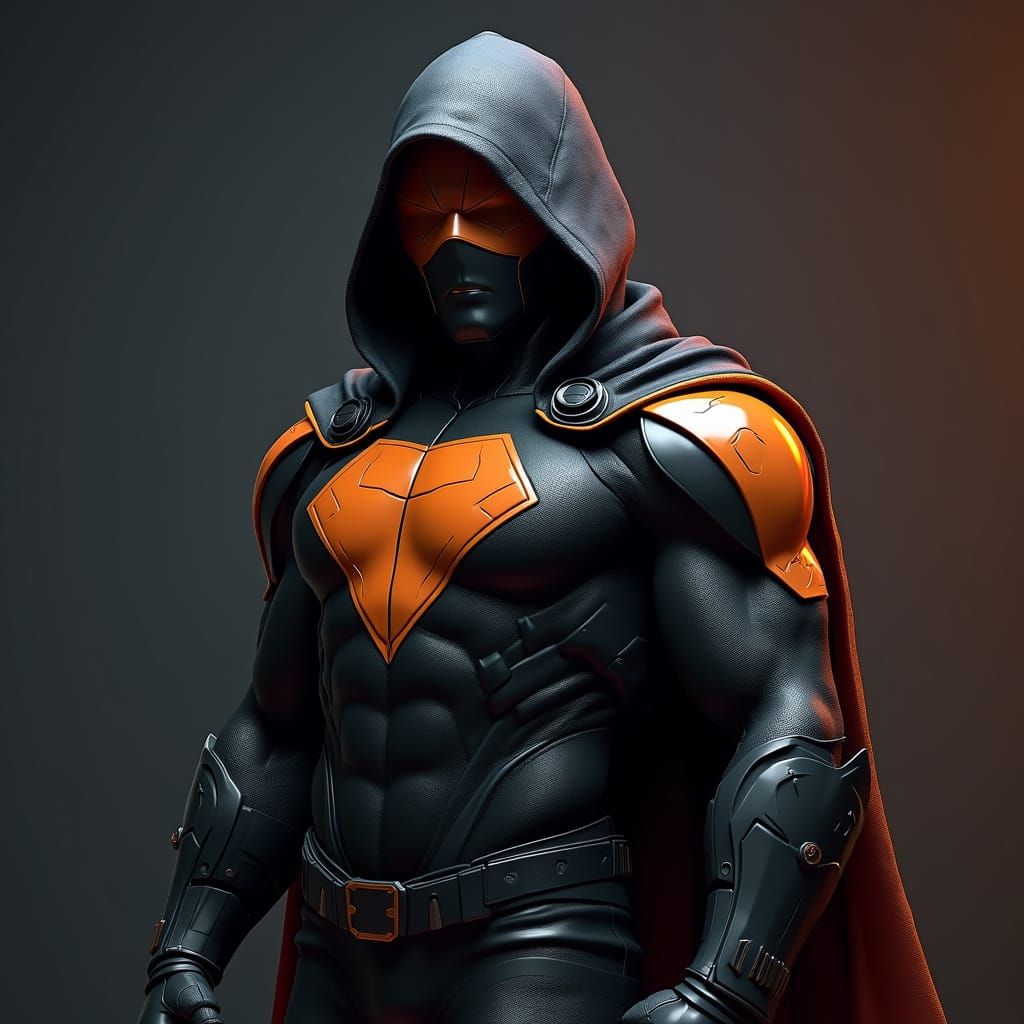 Hyperrealistic Superhero in Dark, Ominous Tones
