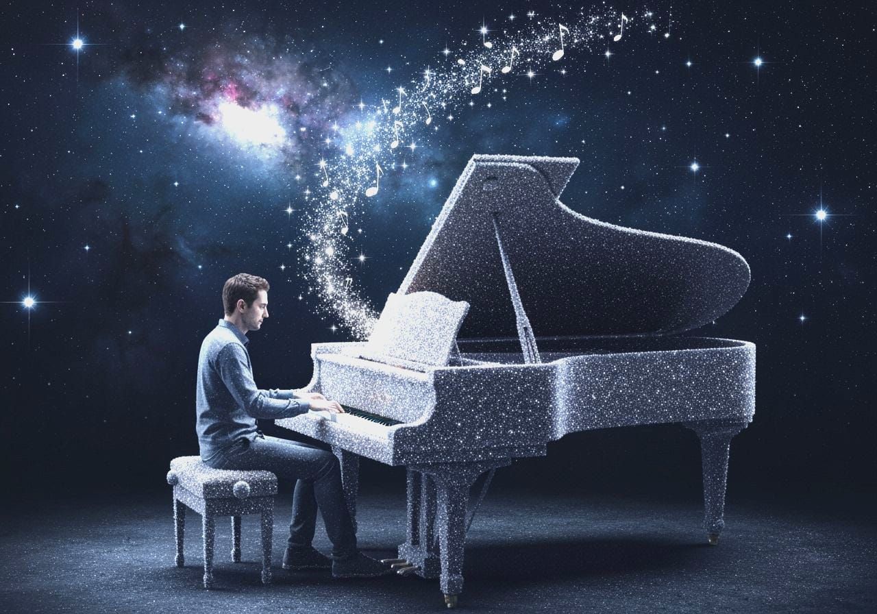 Man Plays Spiritual Piano Made of Magic Dust