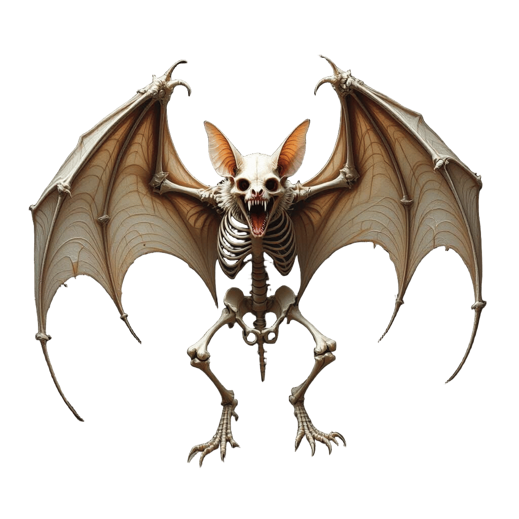 Vampire Bat Skeleton in Gothic Horror Style