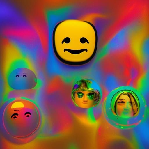 Astral Emoji in Cosmic Holographic Illustration
