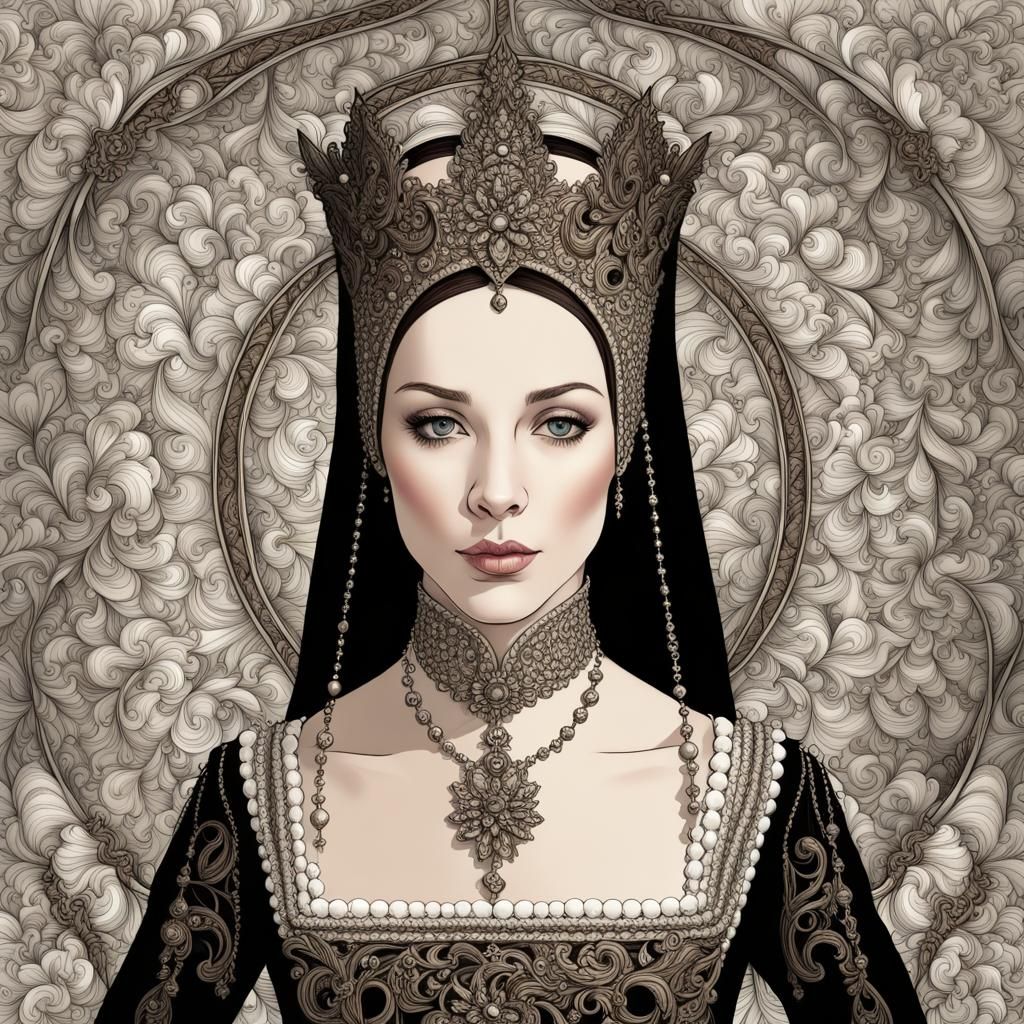 Anne Boleyn Portrait in Victoria Frances Style