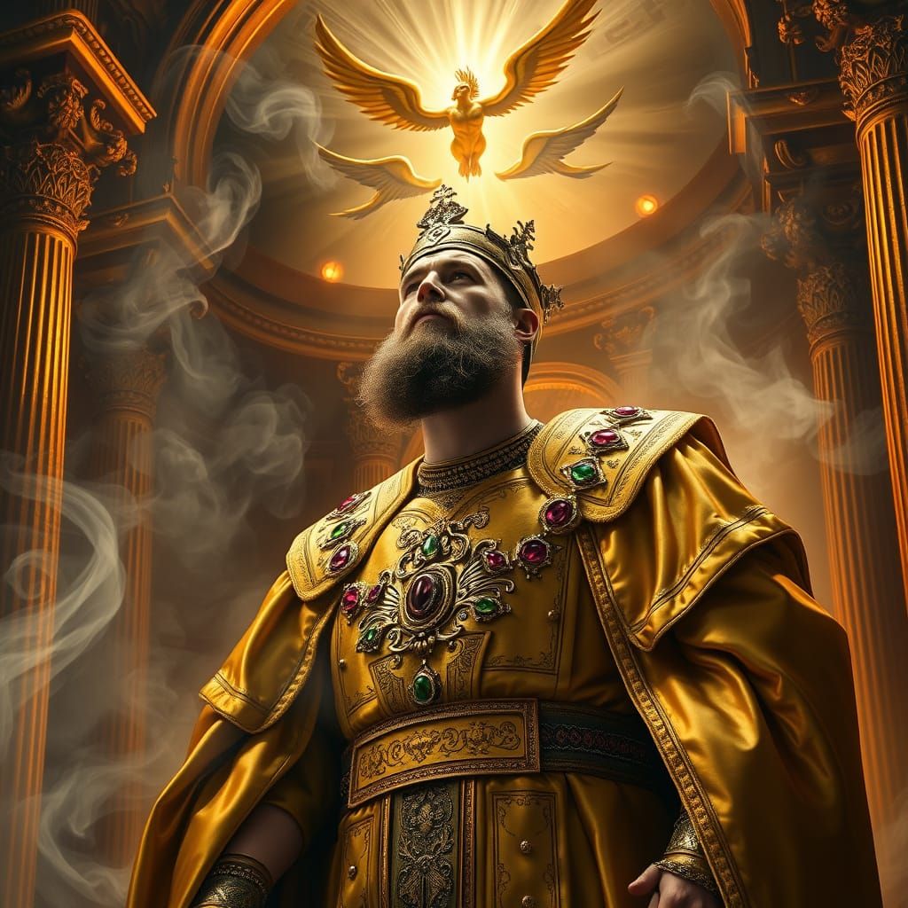 Golden High Priest in Holy of Holies on Yom Kippur in Baroqu...