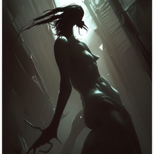 Sinister Shadow Creature by Rutkowski Style