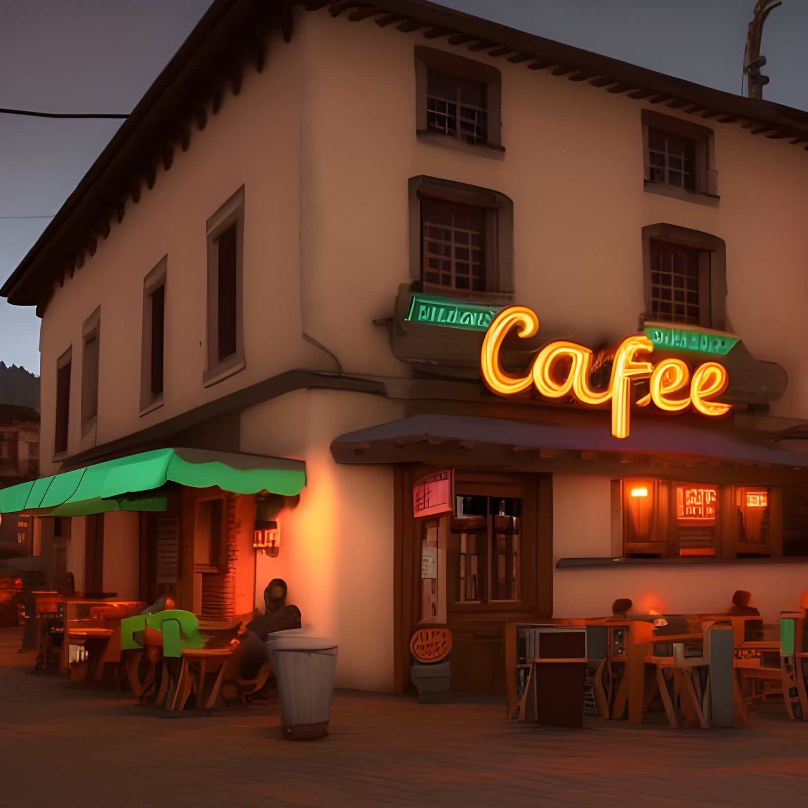 Pyrenees Mountain Town Cafe in Unreal Engine