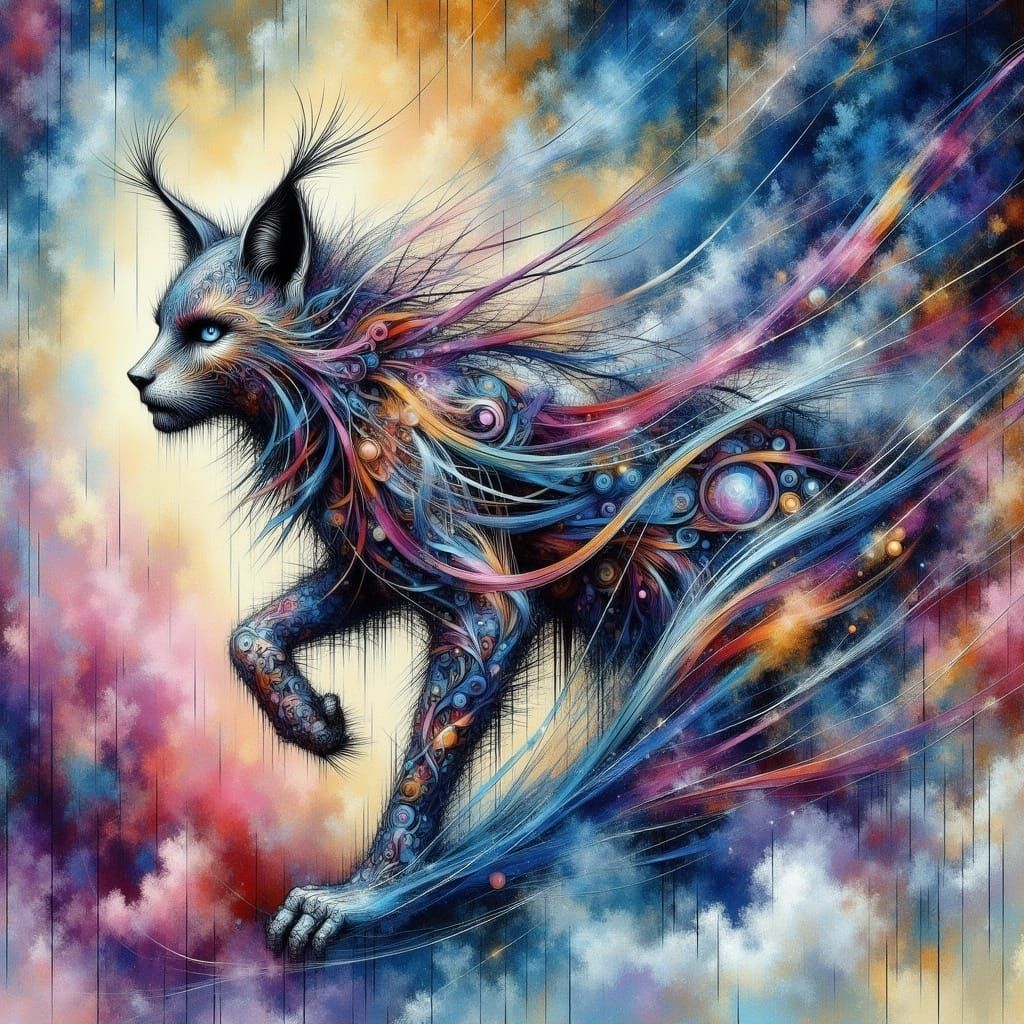 Dreamlike Lynx with Ethereal Patterns