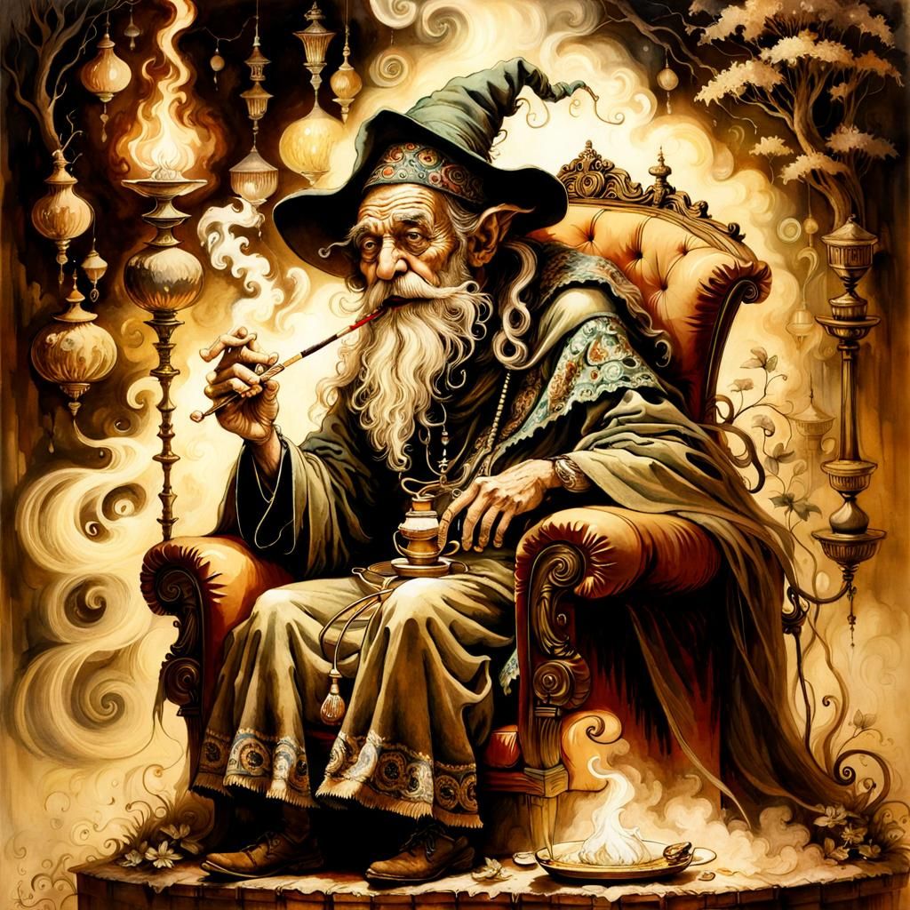 The goblin wizard knew naught that his smoke was conjuring a...