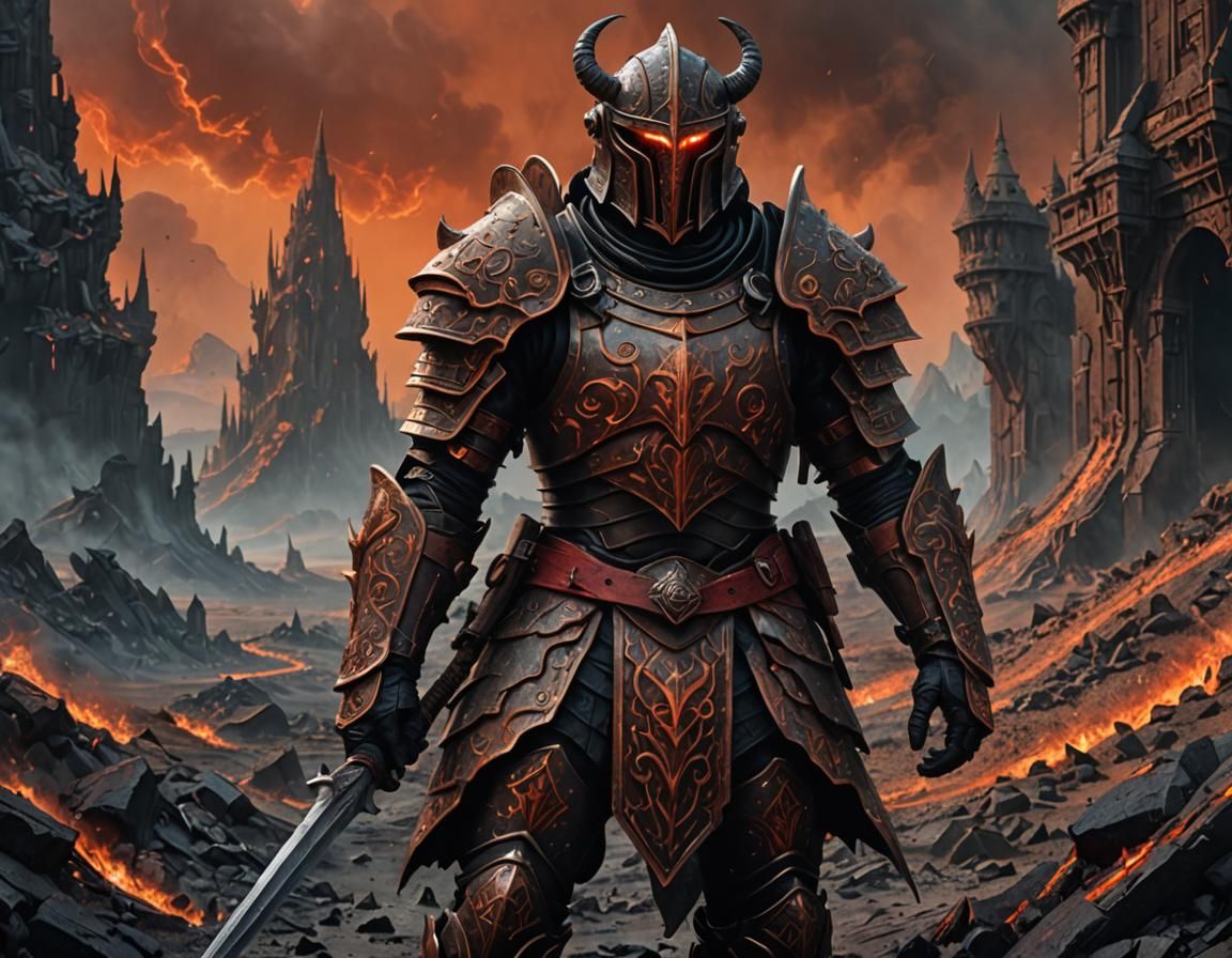 Dremora Warrior in Oblivion: Fantasy Concept Art