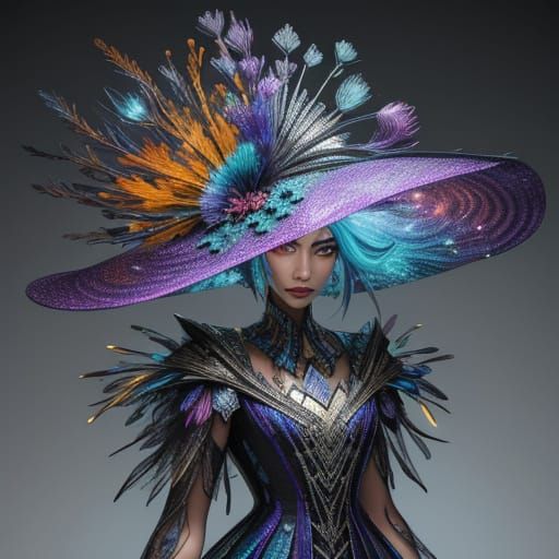 Unusual Material Hats in Vibrant Splash Art Style
